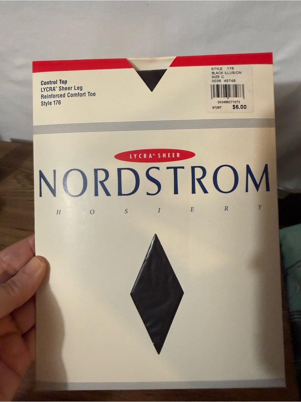 Nordstrom Sheer Control Top Hosiery - Black and Red Accent